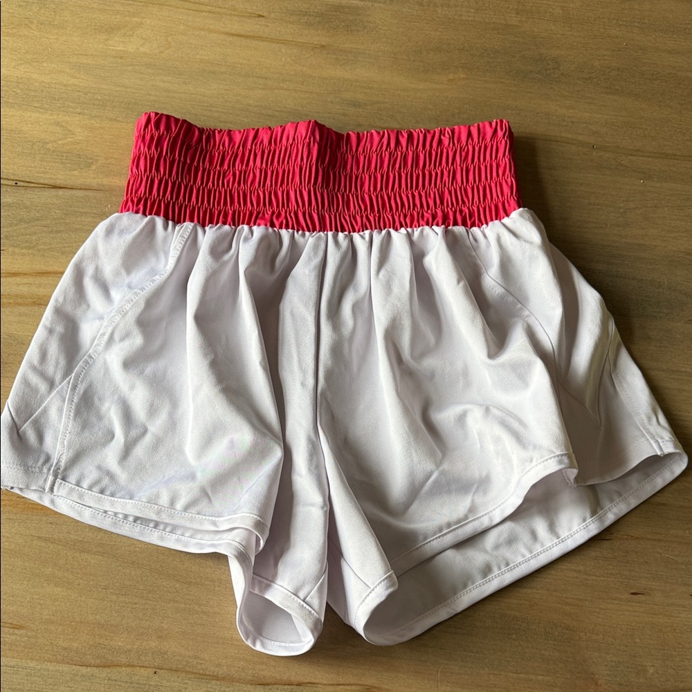 FIVE High Waist Women's Shorts with Pink Waistband